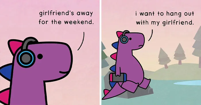 40 New "Dinosaur Couch" Comics Exploring Complex Emotions And Mental Health