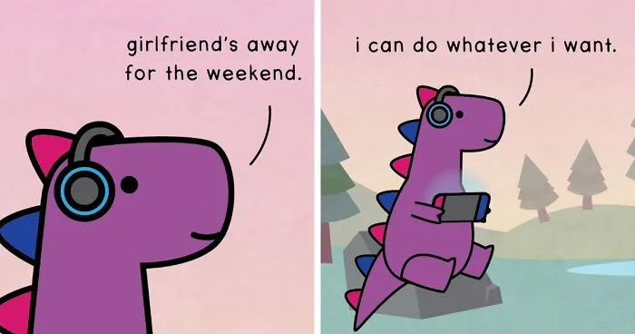 40 New "Dinosaur Couch" Comics Exploring Complex Emotions And Mental Health