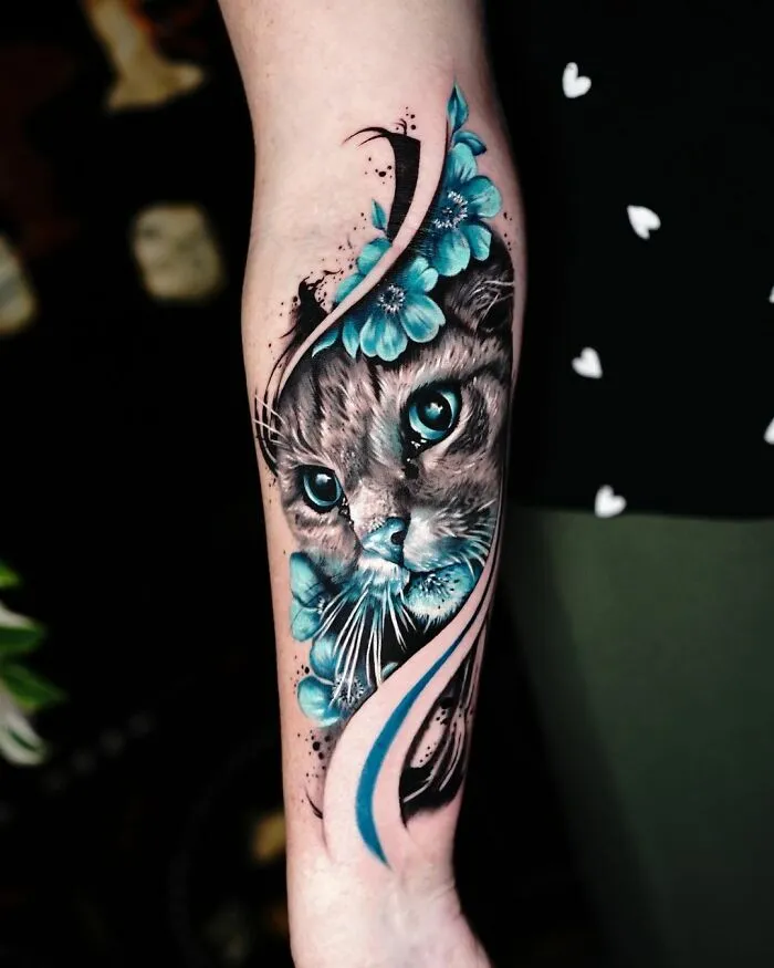 I Collected The Cutest Pet Portrait Tattoos From Different Artists (25 Pics)