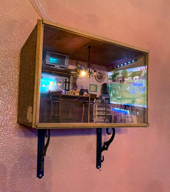This Bar Had A Mini Version Of Itself On The Wall