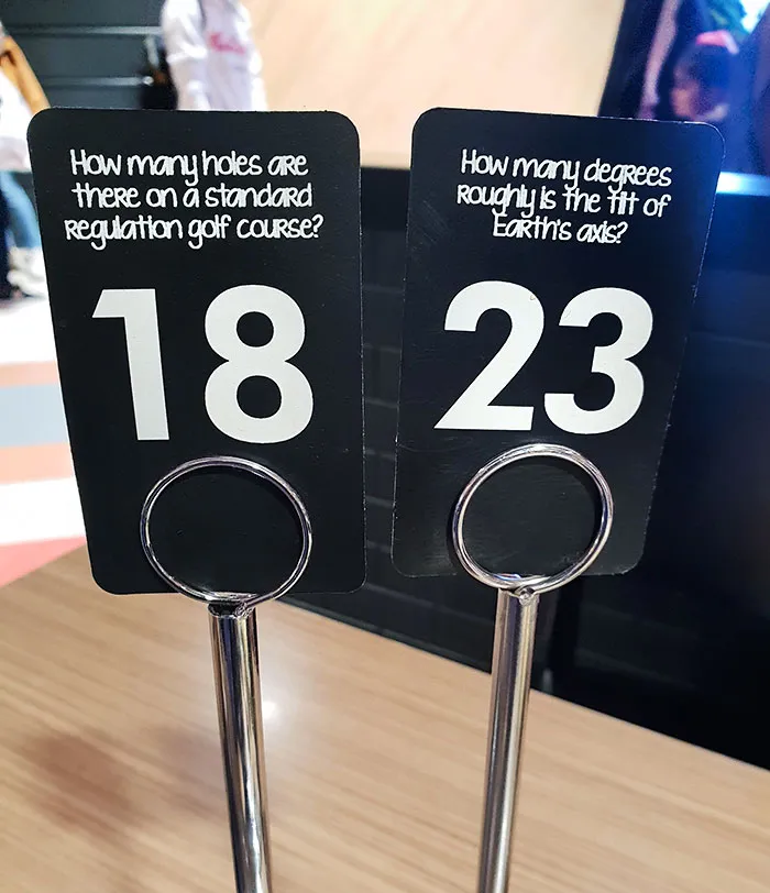 My Local Cafe Has The Table Numbers As Answers To Interesting Facts