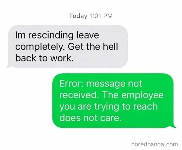 30 Screenshots Of Text Exchanges Featuring Job Resignations, As Shared On This Page