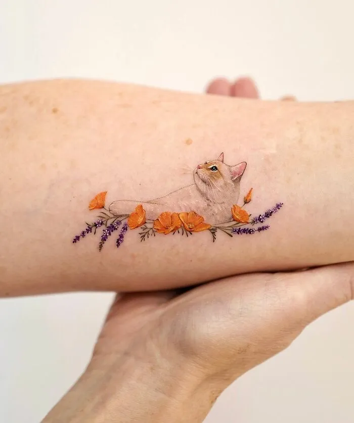 I Collected The Cutest Pet Portrait Tattoos From Different Artists (25 Pics)