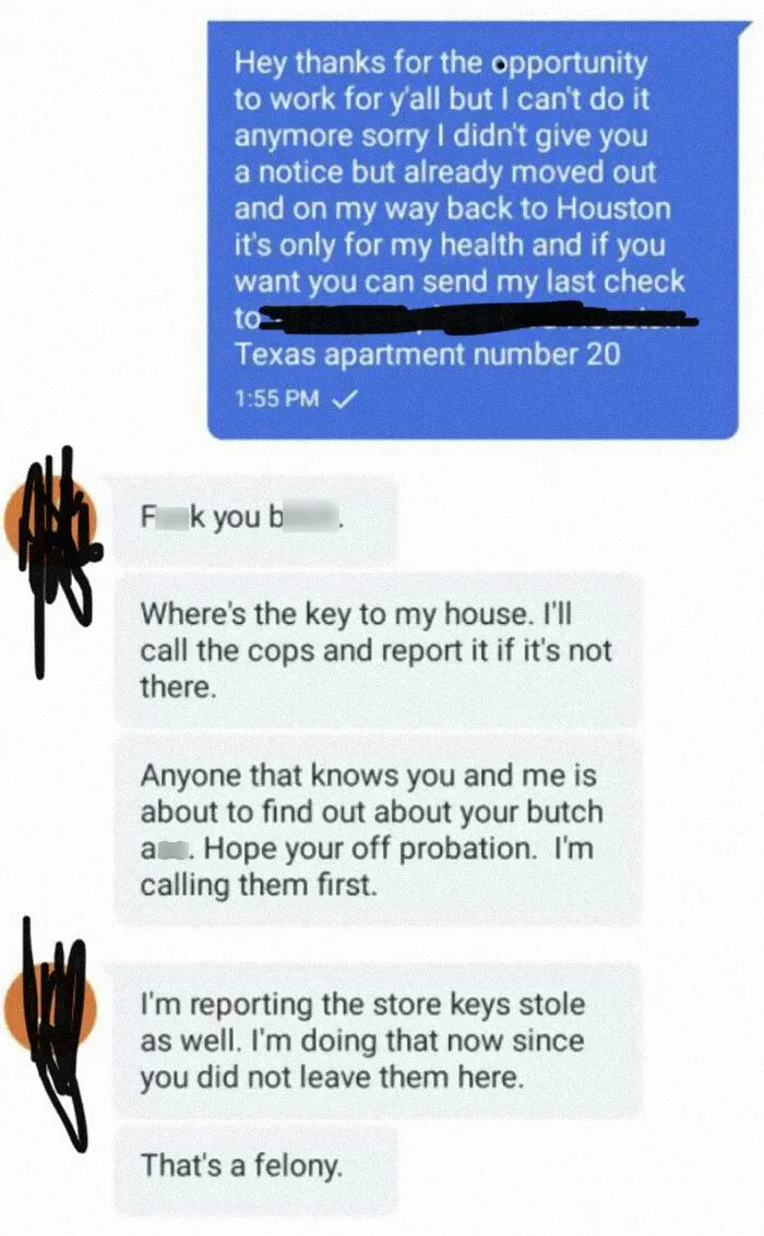 30 Screenshots Of Text Exchanges Featuring Job Resignations, As Shared On This Page