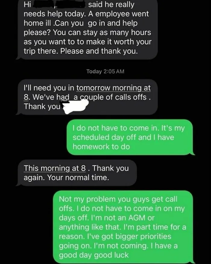 30 Screenshots Of Text Exchanges Featuring Job Resignations, As Shared On This Page