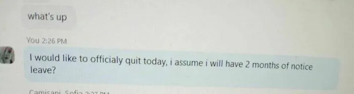 30 Screenshots Of Text Exchanges Featuring Job Resignations, As Shared On This Page