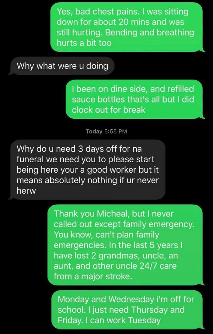 30 Screenshots Of Text Exchanges Featuring Job Resignations, As Shared On This Page