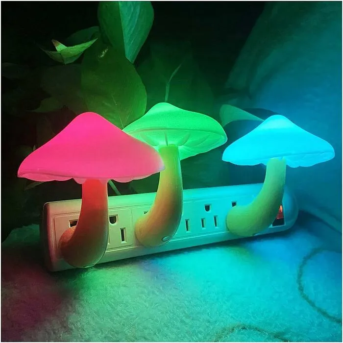 Plug In These <span Style="Font:inherit;color:#d74b1f;"> Mushroom Night Lights </Span> To Avoid Stubbing Your Toe On A Toadstool In The Middle Of The Night 