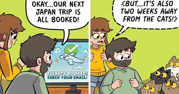 Love And Cats: 30 Hilariously Relatable Comics Inspired By This Artist's Real Life (New Pics)