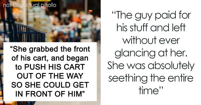 Man Ruins Karen's Day Without Saying A Word After She Tries To Push Past Him To Skip The Line
