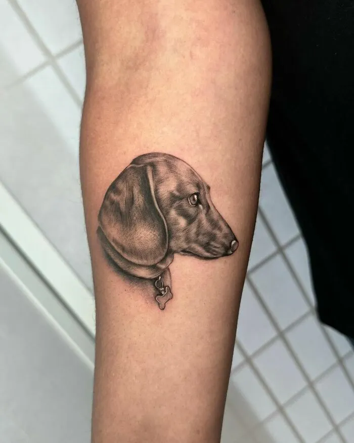I Collected The Cutest Pet Portrait Tattoos From Different Artists (25 Pics)