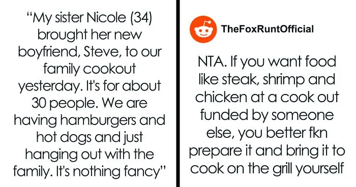 Guy Ponders If He Went Too Far After Kicking Sister's New Yet Entitled BF Out Of His Family Cookout