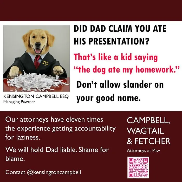 A Series Of Parody Ads For All The Dogs Seeking Attorney Services By Kensington Campbell (26 New Pics)
