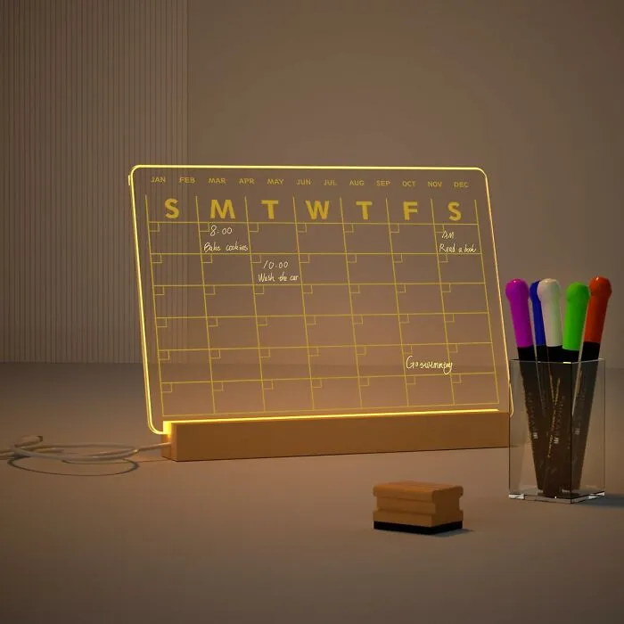 <span Style="Font: Inherit; Color: #d74b1f;"> Clear Dry Erase Board Calendar With Light</Span>: Your Schedule Will Glow, Even If Your Memory Doesn't