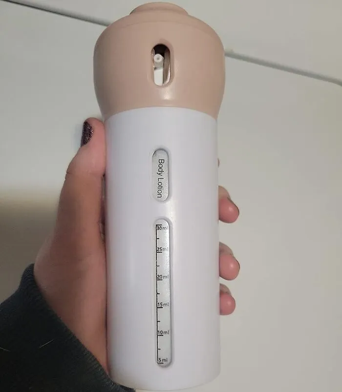 This Nifty <span Style="Font:inherit;color:#d74b1f;"> Travel Dispenser </Span> Holds All Your Liquids In Equal Amounts