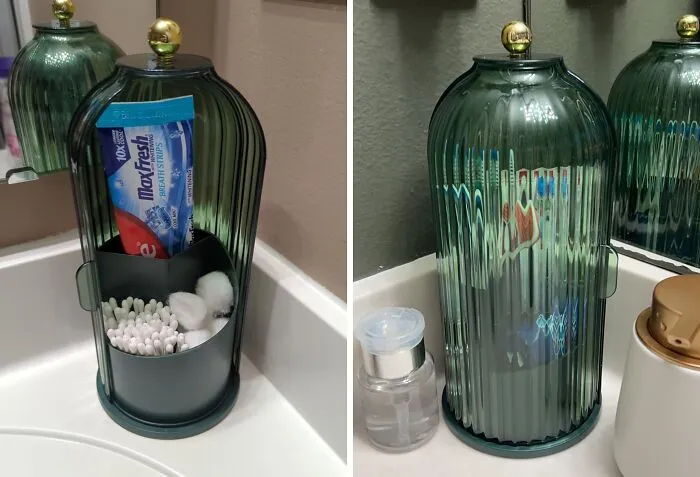 This <span Style="Font:inherit;color:#d74b1f;"> Retro Countertop Organizer </Span> Is Just The Kind Of Chic Touch Your Bathroom Needs