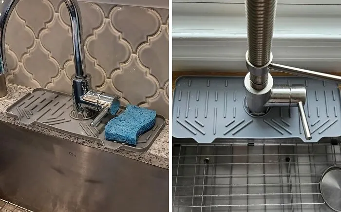This <span Style="Font:inherit;color:#d74b1f;"> Drip Catcher Mat </Span> Takes Care Of All The Pesky Water Stains Below The Faucet