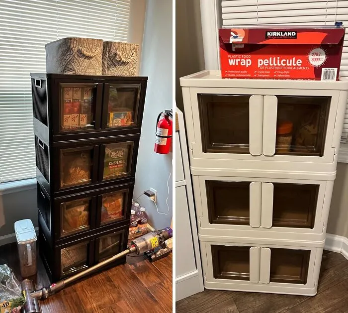 These <span Style="Font:inherit;color:#d74b1f;"> Stackable Storage Bins </Span> Have Windows So That You Always Know What's Inside