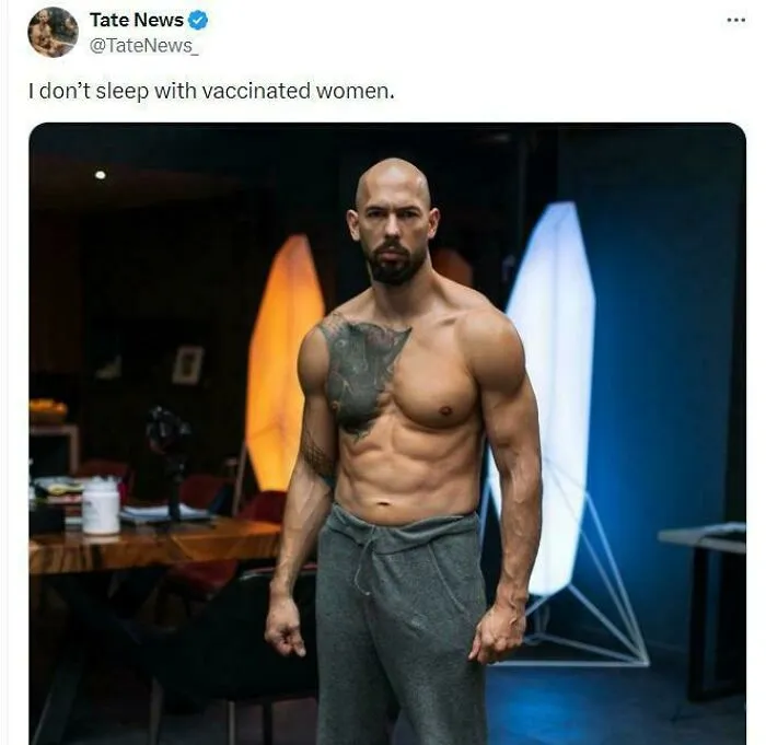 Andrew Tate Says He Doesn't Sleep With Vaccinated Women