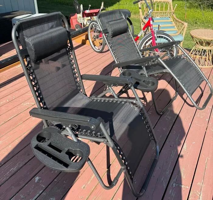Reclining At A Scientifically Optimal Angle In The Backyard While Calling It "Relaxation Research" Is A Lot Easier To Justify When Dad Has A <a Style="Display:inline;" Href="Https://Www.amazon.com/Dp/B07cwt7w85?th=1&linkcode=ll1&tag=bpmoose-20&linkid=d6ac0d4207fe5eae1ecb2b41aa87e19b&language=en_us&ref_=as_li_ss_tl" Target="_blank">  <span Style="Font: Inherit; Color: #d74b1f;"> Zero Gravity Lawn Chair </Span> Making The Whole Argument For Him