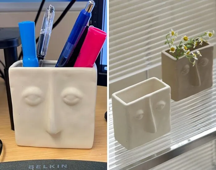 This <span Style="Font:inherit;color:#d74b1f;"> Abstract Pen Holder </Span> Brings Some Fun And Style To Your Boring Desk Space