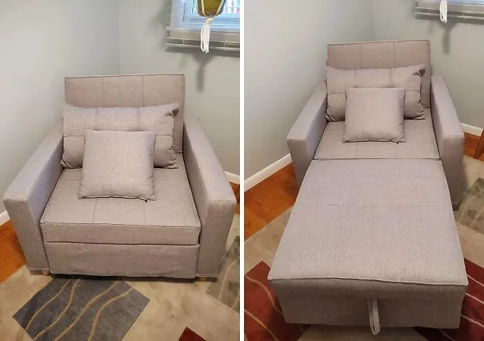 You Never Have To Worry About Unexpected Guests When You Have This <span Style="Font:inherit;color:#d74b1f;"> 3-In-1 Convertible Futon Chair</Span> In Your Corner