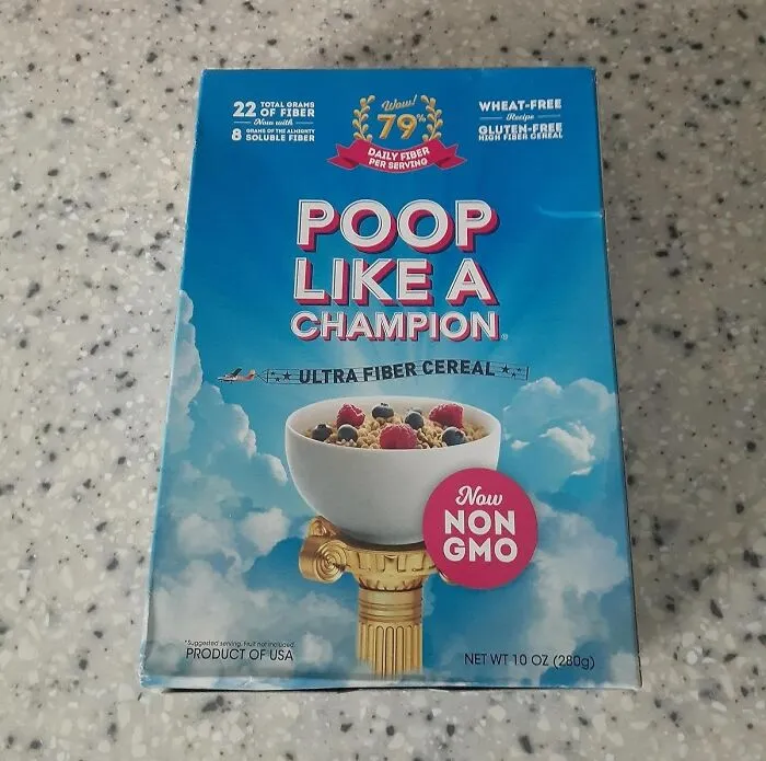 Say Bye-Bye Bloating With This Odd Yet Effective <span Style="Font:inherit;color:#d74b1f;"> 'Poop Like A Champion' Ultra High Fiber Cereal </Span>