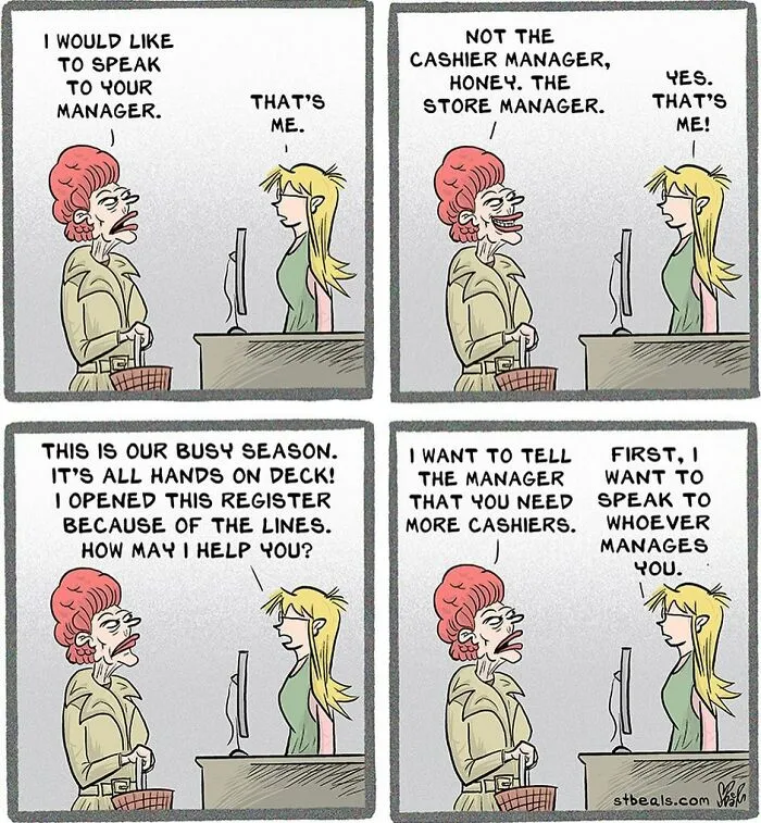 30 Humorous Comics By Stephen Beals Illustrating Absurd Situations Retail Workers Face Daily (New Pics)