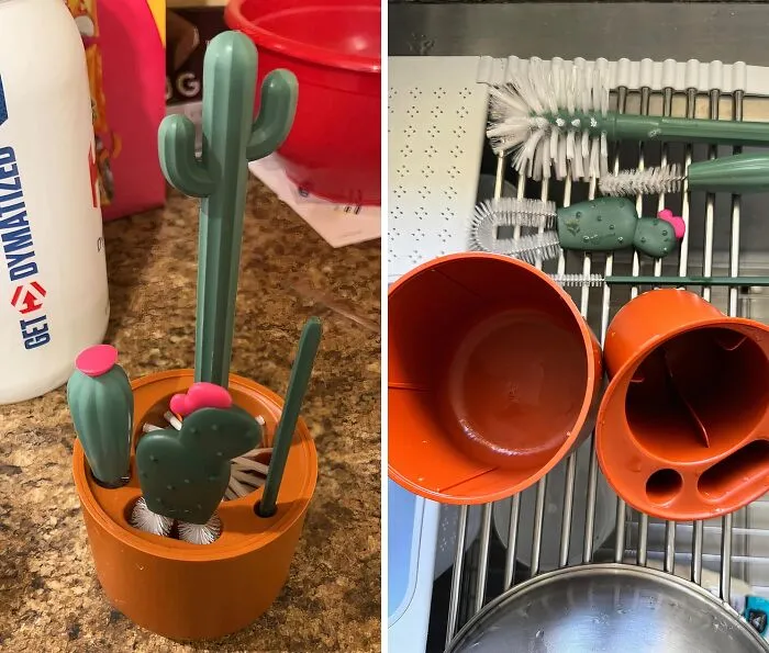 Cleaning Equipment Can Be A Real Thorn In Your Side But This Adorable<span Style="Font:inherit;color:#d74b1f;"> Cacti Bottle Cleaning Brush Set </Span> Is Everything But