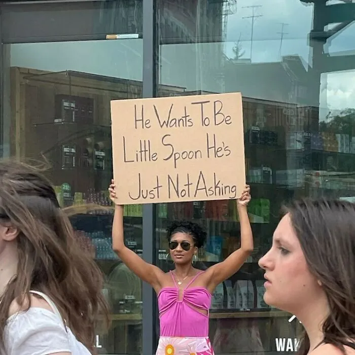 45 Times “Dudette With Sign” Did Everyone A Public Service And Protested Irritating Things (New Pics)
