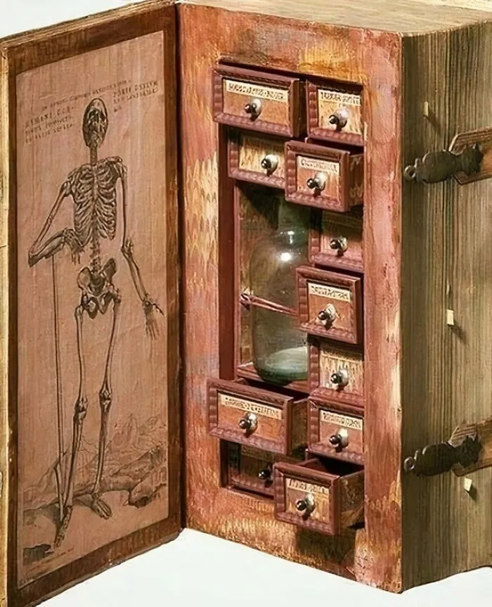 17th Century Poison Cabinet Disguised As A Book