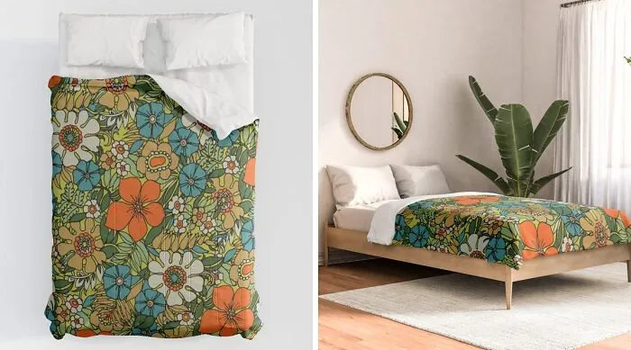 <span Style="Font: Inherit; Color: #d74b1f;"> 70s Floral Print Comforter</Span>:  The Perfect Way To Add A Touch Of Flower Power To Your Bedroom