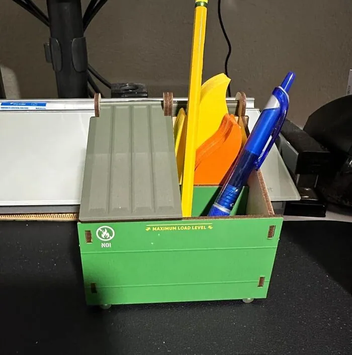 <span Style="Font: Inherit; Color: #d74b1f;"> Dumpster Pencil Holder With Flame Note Cards</Span>: Because Some Days Feel Like A Dumpster Fire