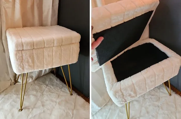 Stash Your Stuff In Style With This Plush And Practical <span Style="Font: Inherit; Color: #d74b1f;"> Vanity Stool</Span>