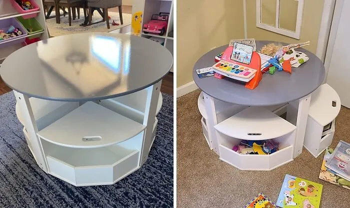 The Minimalist Capsule Design Of This <span Style="Font:inherit;color:#d74b1f;">  Kids Table And Chair Set  </Span> Makes It Functional And Space Saving