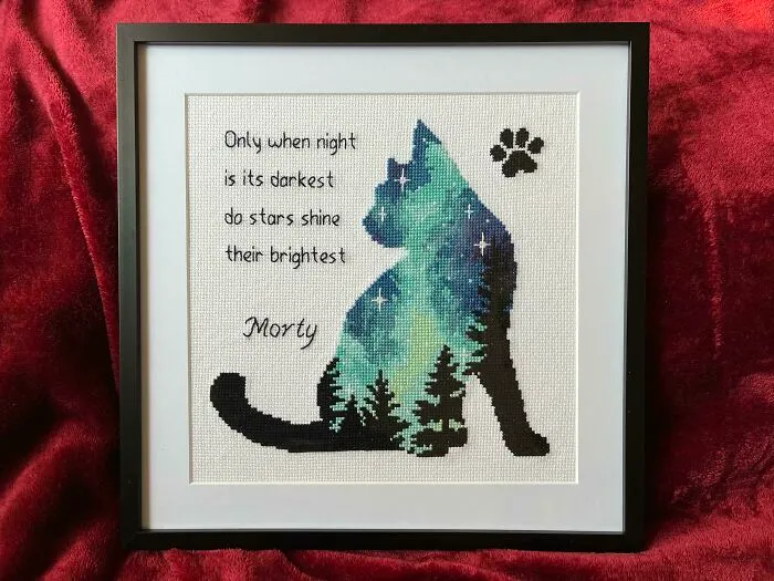 I Just Finished A Memorial Piece For My Coworker’s Cat. The Recipient Is An Avid Night Sky Photographer, So I Hope It Will Suit His Style Nicely