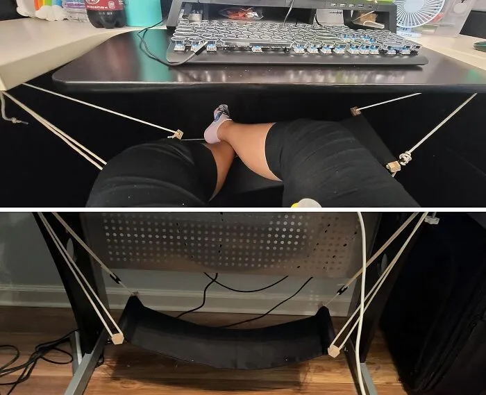 Kick Back And Relax At Your Desk With The <span Style="Font: Inherit; Color: #d74b1f;"> Foot Hammock</Span>