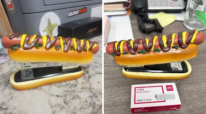 <a style="display:inline;" href="https://www.amazon.com/ELIKAI-Stapler-Staples-Hot-Dog/dp/B0BV7FRD43?crid=25A728UN7LTTB&dib=eyJ2IjoiMSJ9.HIXE-RsROmRmh83TdcQupw_O9yNXKcajltPoJrsDJYKa6UQisM0auE4DQNFnD1oo9nH4CPa7dBI7hRdpv4nYg7Qu54D-BC7A3sn9rC37_OpYTHU3l1dupNCY8fgy7ciss7vPEVUFWApOYZglyKFhnRDMHZ4L4-AkamiAErLmOcWQ_YP12BlNLJsuyDogJnBiHj4Ty0qTfWsqNFf-KB-_BQOn_3MVhT8wybg8IU2Xl_YPeuth10bnE5tyUCzGhhaO8FmhfegaEs6cEHpPbqUIIye-1-IWkJMisV8qYI-T10c.BAjtYJqPC6wAWuIfh0KbUGidSD3_N903LANXtCGngVI&dib_tag=se&keywords=funny+office&qid=1718697036&sprefix=funny+office%2Caps%2C226&sr=8-154-spons&sp_csd=d2lkZ2V0TmFtZT1zcF9tdGY&psc=1&linkCode=ll1&tag=bpturtle-20&linkId=33da4553e4402115bc70eb86063845d3&language=en_US&ref_=as_li_ss_tl " target="_blank"> Who's The Top Dog Of Office Supplies? The <span Style="Font: Inherit; Color: #d74b1f;"> Hot Dog Stapler</Span>, Obviously!