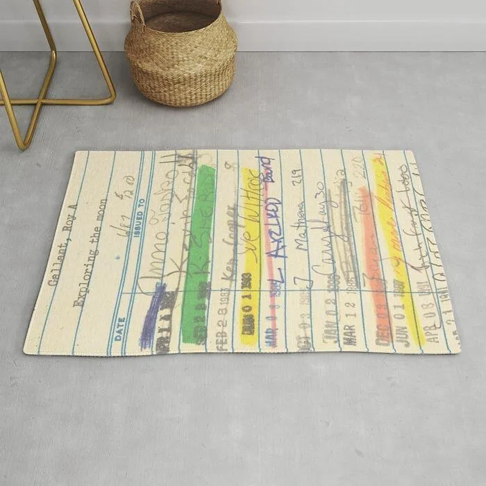 Overdue For A Home Decor Upgrade? This <span Style="Font: Inherit; Color: #d74b1f;"> Library Card Rug</Span> Is A Novel Way To Add Personality To Your Space