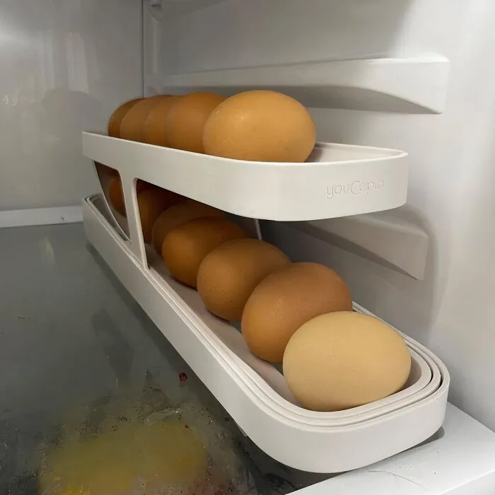 No More Scrambled Eggs In Your Fridge: Organize Them With This   <a Style="Display:inline;" Href="Https://Www.amazon.com/Dp/B0b44hbrh9?ascsubtag=7686001%2c17%2c34%2cd%2c0%2c0%2c0%2c900%3a2%3b974%3a3%3b1125%3a1%3b1242%3a1%2c47147448%2c0%2c0&ie=utf8%25252c0%252c0%2c0&btn_ref=srctok-F987ce0b6f6a14a3&th=1&linkcode=ll1&tag=bpelephant-20&linkid=4378c31c9fae81fbf5e0dd863a1f9b39&language=en_us&ref_=as_li_ss_tl" Target="_blank"><span Style="Font: Inherit; Color: #d74b1f;"> Rolling Egg Dispenser</Span>