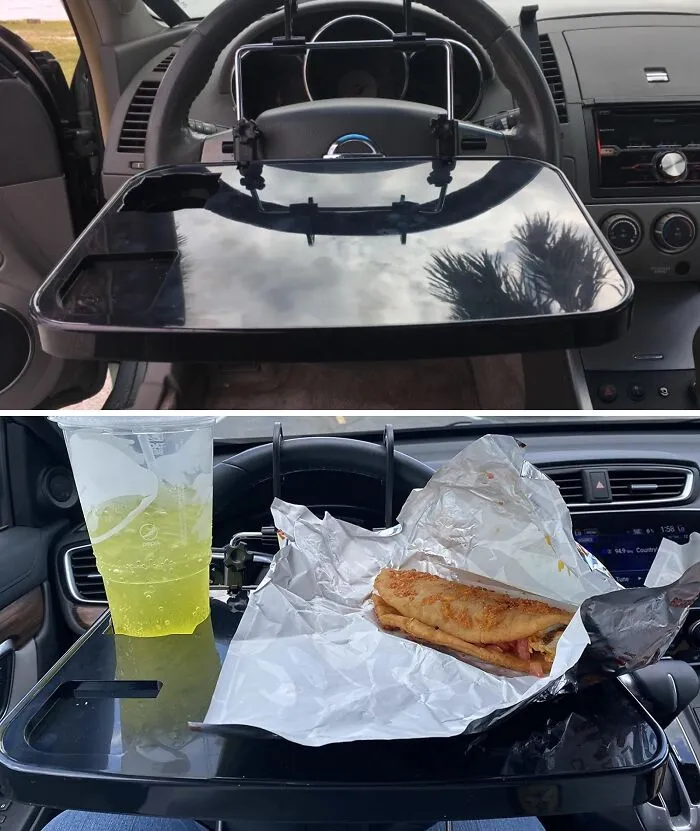 Who Needs A Cubicle When You've Got This <a Style="Display:inline;" Href="Https://Www.amazon.com/Xindell-Laptop-Portable-Foldable-Notebook/Dp/B07515l37t?ie=utf8&linkcode=ll1&tag=bpraccoon-20&linkid=88379a9865558242fc5213d60f93147b&language=en_us&ref_=as_li_ss_tl" Target="_blank"><span Style="Font: Inherit; Color: #d74b1f;"> Multi-Functional Steering Wheel Desk</Span>?