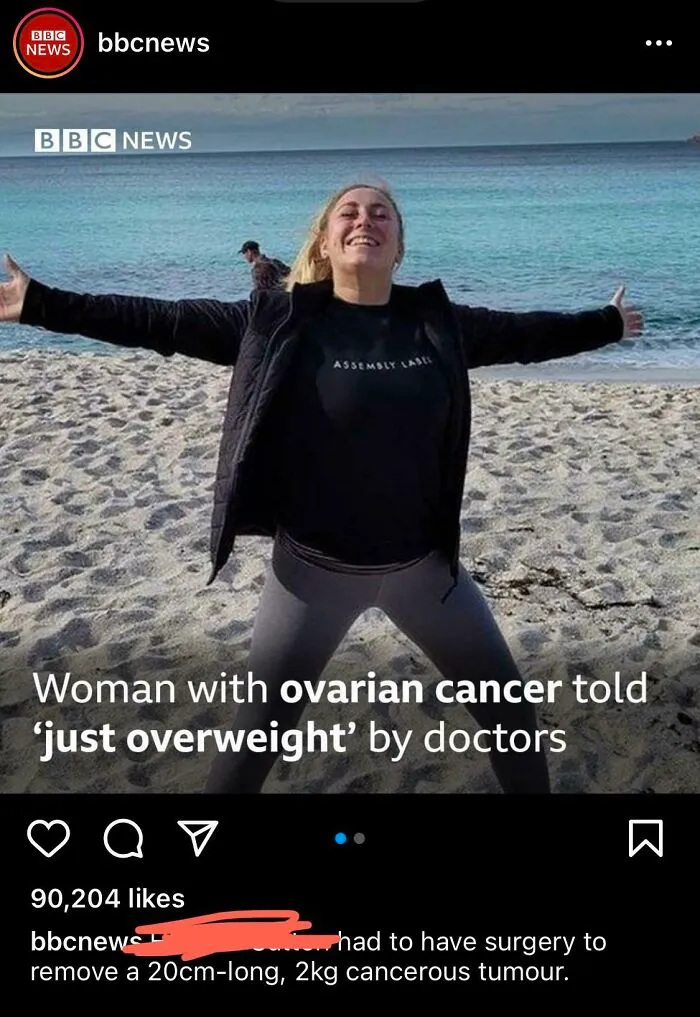 Woman With Ovarian Cancer Told Just Overweight By Doctors