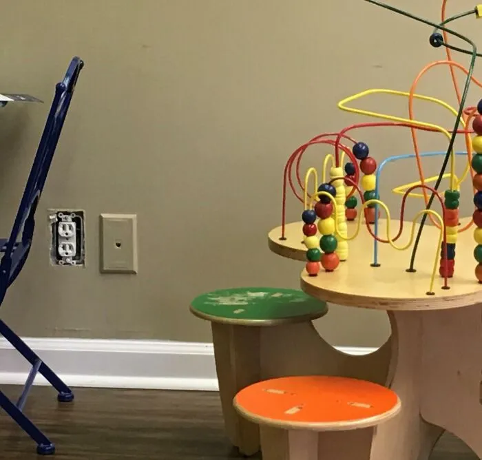 This Exposed Outlet In The Children's Area Of The Doctors Waiting Room