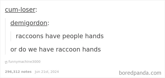 Funny reply about raccoon hands in a humorous conversation showcasing replies funnier than the original post online.