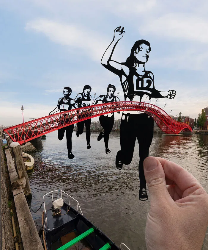 Artist Creates New Stories By Adding Cutouts To Various Landmarks (34 New Pics)