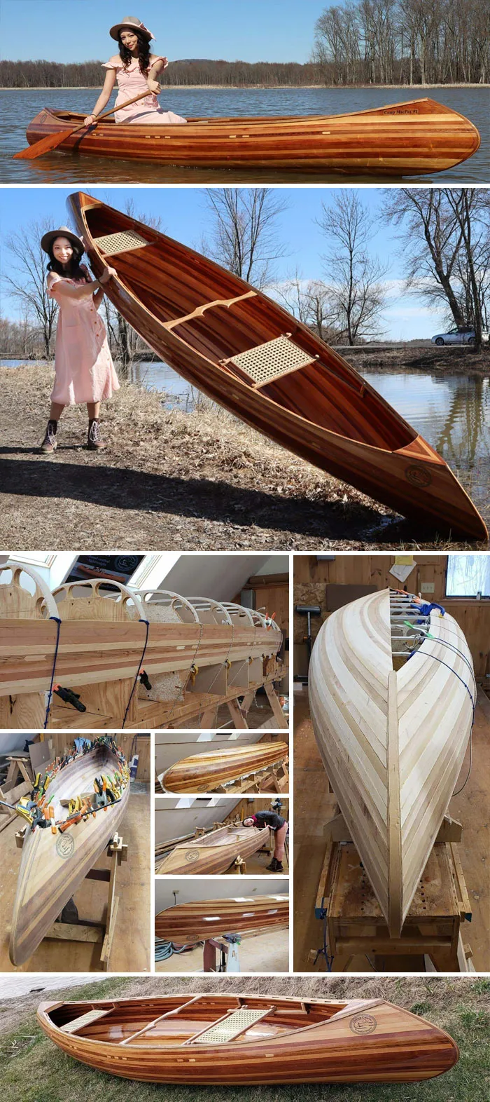 Maiden Voyage Of My First Cedar Strip Canoe! No Kit, No Plans, No Staples