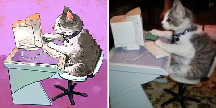 Funny Cat Pics Get Even Funnier When Illustrated By This Artist (33 New Pics)