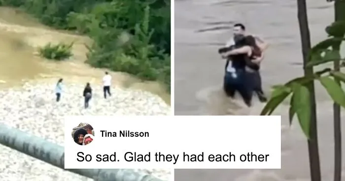 Footage Shows Three Friends In Final Hug Moments Before Being Swept Away In Flood