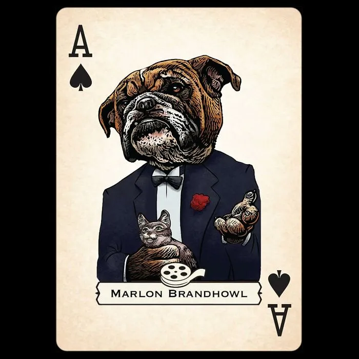 Artist Illustrates Card Decks Inspired By Famous People Or Characters That Pose As Dogs Or Cats (24 Pics)