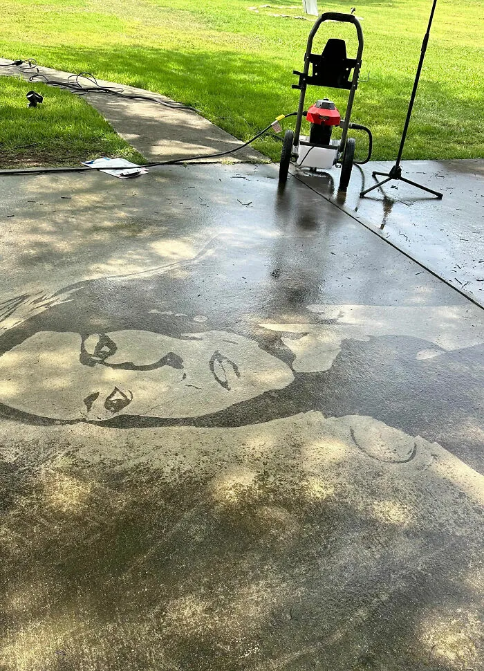 This Guy Used A Pressure Washer To Create Art On The Street, And Here Are His 43 Best Works